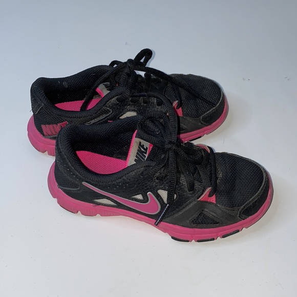Nike Flex Supreme Black Pink kids running shoes Kid’s Size 12T - Picture 4 of 7